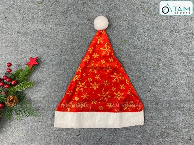 Nón Noel vải hoạ tiết bắt sáng ĐK 28cm NON-X-07